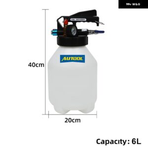 6L/8L エア圧ブレーキブリーダーポンピングフルードポンプキット オイル交換パージタンクチューブ リペア ツール圧力計付き - 6L