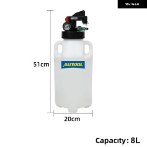 6L/8L エア圧ブレーキブリーダーポンピングフルードポンプキット オイル交換パージタンクチューブ リペア ツール圧力計付き - 8L