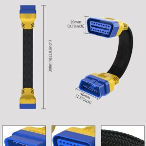 車 OBD2 II 強化柔軟な延長オス - メス ケーブル 発売 EASYDIAG/THINKDIAG/THINKDRIVER/ELM327 OBDII ケーブル - 30cm