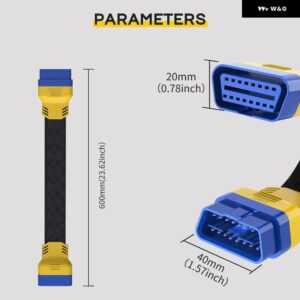 車 OBD2 II 強化柔軟な延長オス - メス ケーブル 発売 EASYDIAG/THINKDIAG/THINKDRIVER/ELM327 OBDII ケーブル - 60cm