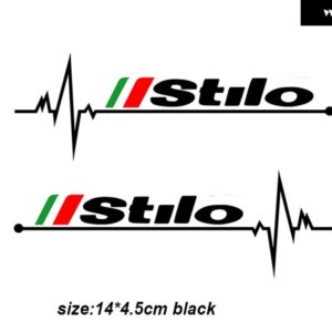 2個 バックミラー ステッカー フィアット QUBO STILO SEDICI シエナ牧場アルゴ - Stilo black