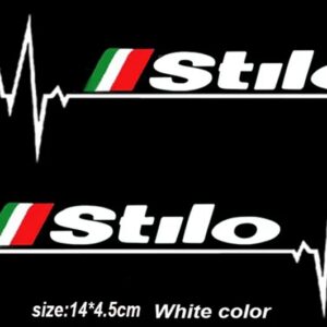 2個 バックミラー ステッカー フィアット QUBO STILO SEDICI シエナ牧場アルゴ - Stilo white