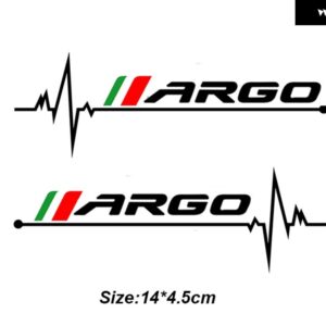 2個 バックミラー ステッカー フィアット QUBO STILO SEDICI シエナ牧場アルゴ - ARGO black