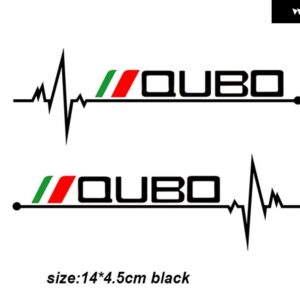 2個 バックミラー ステッカー フィアット QUBO STILO SEDICI シエナ牧場アルゴ - QUBO black