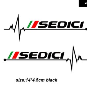 2個 バックミラー ステッカー フィアット QUBO STILO SEDICI シエナ牧場アルゴ - Sedici black