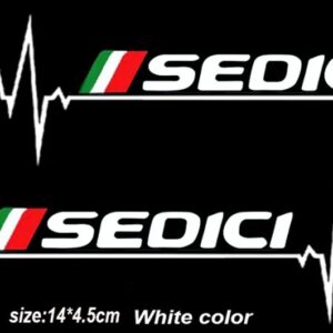 2個 バックミラー ステッカー フィアット QUBO STILO SEDICI シエナ牧場アルゴ - Sedici white
