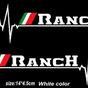 2個 バックミラー ステッカー フィアット QUBO STILO SEDICI シエナ牧場アルゴ - Ranch white
