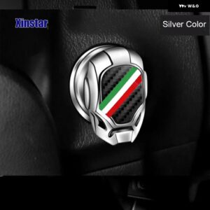 カーボンスタート エンジン DEORATION フィアット パンダ 500 500L TIPO プントブラボー 500X オート - Silver