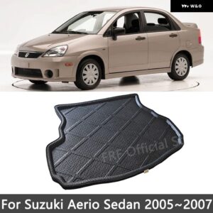 スズキ トランク マット リアナ 2007 エリオバレーノ セダン HTACH 2005 2006 カー フロアトレイ 防水 ライナーカーゴブーツ - sedan