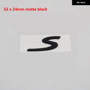 カイエン ステッカー S 文字ロゴ リア トランク テール ネームプレート バッジ エンブレム - 52 x 24 matte black