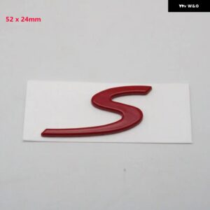 カイエン ステッカー S 文字ロゴ リア トランク テール ネームプレート バッジ エンブレム - 52 x 24 red