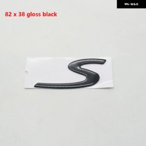カイエン ステッカー S 文字ロゴ リア トランク テール ネームプレート バッジ エンブレム - 82 x 38 gloss black