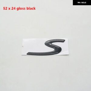 カイエン ステッカー S 文字ロゴ リア トランク テール ネームプレート バッジ エンブレム - 52 x 24 gloss black