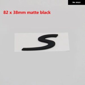 カイエン ステッカー S 文字ロゴ リア トランク テール ネームプレート バッジ エンブレム - 82 x 38 matte black