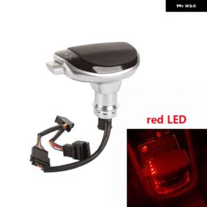 VW パサート B7 /B8 ゴルフ 6 /7 MQB ティグアン シュコダ オクタビア イエティ スーパーブ DSG 自動 ギアシフト ノブ レバー シフター ヘッド LED ライト - black leather red