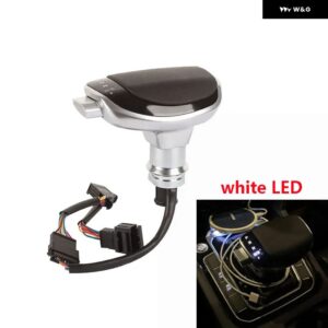 VW パサート B7 /B8 ゴルフ 6 /7 MQB ティグアン シュコダ オクタビア イエティ スーパーブ DSG 自動 ギアシフト ノブ レバー シフター ヘッド LED ライト - black leather white