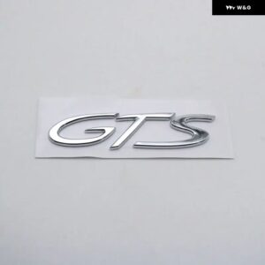 黒赤文字 ターボ 4 GTS リア トランク リッドエンブレムバッジ ステッカー デカール - chrome silver GTS