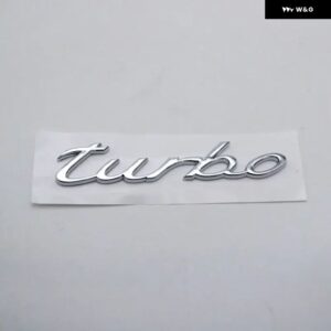 黒赤文字 ターボ 4 GTS リア トランク リッドエンブレムバッジ ステッカー デカール - chrome silver Turbo