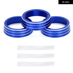 エアコンノブ 装飾 カバー リング調整トリム カバー VW ティグアン アトラス T-ROC ATECA FR パサート B8 バリアント 2017-2019 - blue