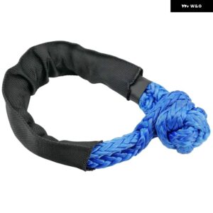 55000ポンド ウインチロープ 合成ソフトシャックルリカバリリングセット スリーブ付きなシャックル トラック車両リカバリ - Blue3