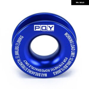 55000ポンド ウインチロープ 合成ソフトシャックルリカバリリングセット スリーブ付きなシャックル トラック車両リカバリ - blue