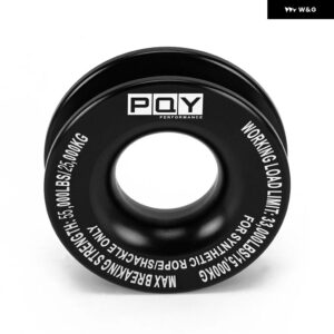 55000ポンド ウインチロープ 合成ソフトシャックルリカバリリングセット スリーブ付きなシャックル トラック車両リカバリ - black2