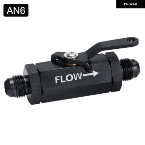 AN6 AN8 AN10 アルミ インライン燃料フィルター シャットオフバルブ カットオフバルブ フィッティング ケーブル レバー付き 1個 - AN6 BLACK