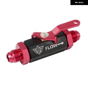 AN6 AN8 AN10 アルミ インライン燃料フィルター シャットオフバルブ カットオフバルブ フィッティング ケーブル レバー付き 1個 - AN6 BLACKRED