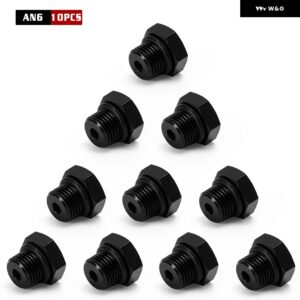 10個 AN6 AN8 AN10 雄ブロックオフキャップフィッティング六角頭プラグ O リングアダプター付き合金 BL02 - AN6