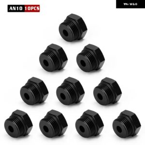 10個 AN6 AN8 AN10 雄ブロックオフキャップフィッティング六角頭プラグ O リングアダプター付き合金 BL02 - AN10