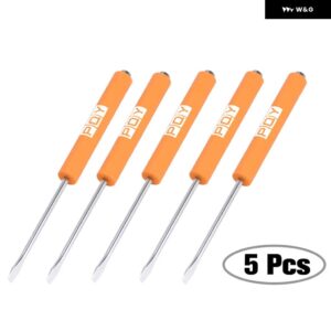 5個 多機能磁気絶縁セキュリティ リペア ハンドツールマイナス/プラスドライバーメンテナンス - Slotted head orange