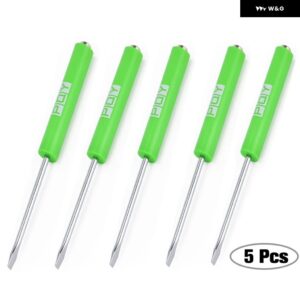 5個 多機能磁気絶縁セキュリティ リペア ハンドツールマイナス/プラスドライバーメンテナンス - Slotted head green
