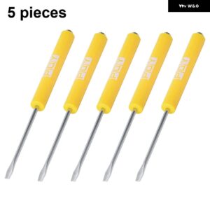 5個 多機能磁気絶縁セキュリティ リペア ハンドツールマイナス/プラスドライバーメンテナンス - Slotted head yellow