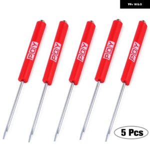 5個 多機能磁気絶縁セキュリティ リペア ハンドツールマイナス/プラスドライバーメンテナンス - Slotted head red