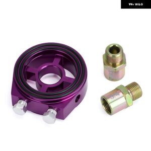 M20X1.5 3/4-16 1/8 NPT アルミ レーシング 油圧ゲージ オイルフィルター クーラーサンドイッチプレートアダプター JR6722 - Purple