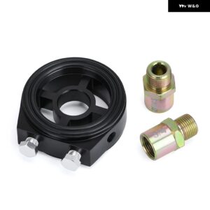 M20X1.5 3/4-16 1/8 NPT アルミ レーシング 油圧ゲージ オイルフィルター クーラーサンドイッチプレートアダプター JR6722 - black
