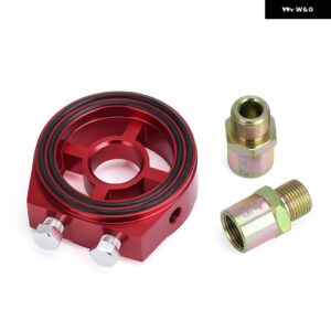 M20X1.5 3/4-16 1/8 NPT アルミ レーシング 油圧ゲージ オイルフィルター クーラーサンドイッチプレートアダプター JR6722 - Red