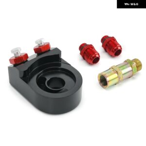 アルミオイルフィルター サンドイッチアダプターオイルクーラーアダプターサンドイッチ ターボ T3 T4 エンジン プレート 10AN JR6723 - black