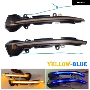 セアト レオン III MK3 5F ST FR クプラ イビサ MK5 V KJ1 アロナ KJ7 ダイナミック ウインカー ライト サイドミラー インジケータ ー ウインカー ランプ - Yellow-Blue