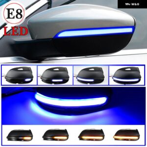 スクロール LED ダイナミック ターン シグナル ライト サイドミラー フラッシュライト リピーター ウインカー VW パサート CC B7 ビートル シロッコ ジェッ - White-Yellow