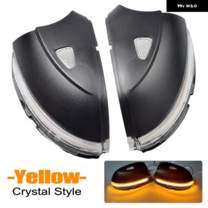 スクロール LED ダイナミック ターン シグナル ライト サイドミラー フラッシュライト リピーター ウインカー VW パサート CC B7 ビートル シロッコ ジェッ - Crystal-Yellow
