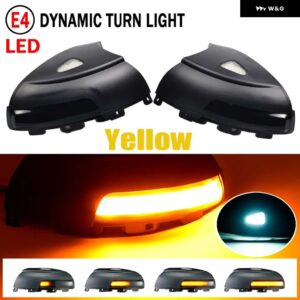 2個 LED サイドウイングバックミラー ダイナミック インジケータ ー流れるウィンカーウインカー リピーターライト VW ティグアン MK1 5N シャラン 7N - Yellow