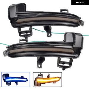 LED ダイナミック サイドウイング マーカー ウィンカーライト 流れる水ウインカー シュコダ スーパーブ A7 B8 MK3 III TYP 3V 2016-19 - Blue-Yellow