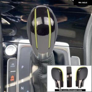 ギアシフト ノブレバーシフター ハンドルスティック VW ゴルフ 6 7 R GTI パサート B7 B8 CC R20 ジェッタ MK6 GLI /マットカースタイリング - Chrome Grey-Green 1