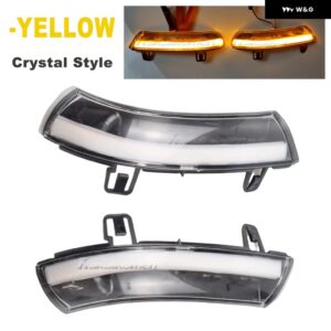 サイド バックミラー インジケータ ー ライト LED ダイナミック ターン シグナル ウインカー VW パサート B6 ゴルフ 5 ジェッタ MK5 パサート B5.5 GTI V - Yellow-crystal