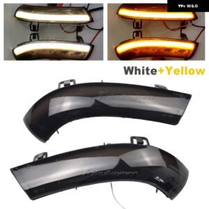 サイド バックミラー インジケータ ー ライト LED ダイナミック ターン シグナル ウインカー VW パサート B6 ゴルフ 5 ジェッタ MK5 パサート B5.5 GTI V - White-Yellow