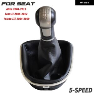5速 6速MT 車用 ギアシフト ノブ レザー ブーツ付き SEAT LEON II 2005-2012 ALTEA XL 04-12 SEAT TOLEDO III 04-09 - 5 speed