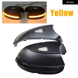 2個 LED ダイナミック ウィンカーウインカー シーケンシャル ミラー インジケータ ライト VW パサート B7 CC シロッコ MK3 ジェッタ MK6 EOS ビートル - Yellow