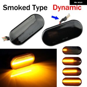 VW トランスポーター T5 ポロ ゴルフ 3 4 パサート B5 シャラン ルポ ボラ マルチバン ダイナミック 流れる LED サイド マーカー ウィンカーライト - Smoky black