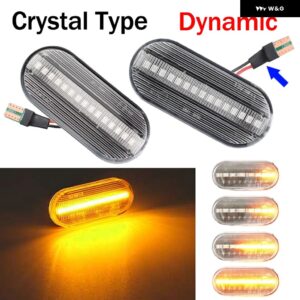 VW トランスポーター T5 ポロ ゴルフ 3 4 パサート B5 シャラン ルポ ボラ マルチバン ダイナミック 流れる LED サイド マーカー ウィンカーライト - Crystal Type